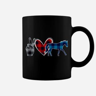 Peace Love Horses Cute Horse Equestrian Riding Girls Women Coffee Mug | Crazezy