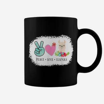 Peace Love Llamas Funny Animal Floral Coffee Mug | Crazezy UK