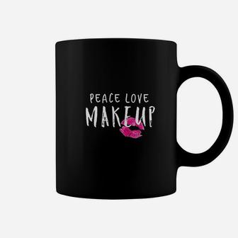 Peace Love Makeup Mascara Lipstick Girl Boss Younique Coffee Mug | Crazezy AU