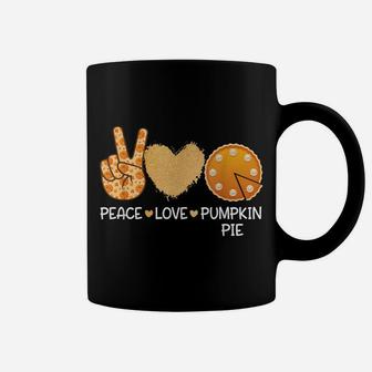 Peace Love Pumpkin Pie Men Women Kids Funny Thanksgiving Coffee Mug | Crazezy
