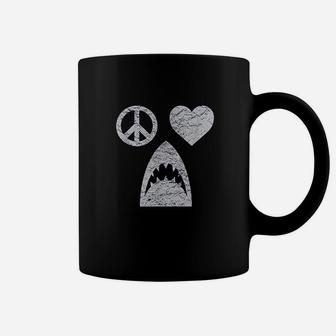 Peace Love Sharks Coffee Mug | Crazezy DE