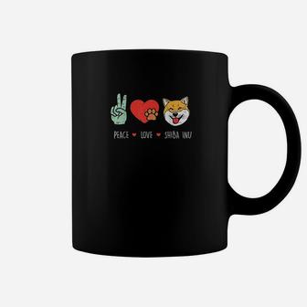 Peace Love Shiba Inu Cute Japanese Pet Dog Doge Meme Gift Coffee Mug | Crazezy AU