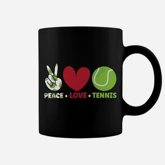 Peace Love Tennis Funny Tennis Lover Shirt Tennis Player Coffee Mug | Crazezy UK