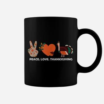 Peace Love Thanksgiving Turkey Shirt Women Kids Turkey Lover Coffee Mug | Crazezy
