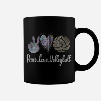 Peace Love Volleyball Cute Design For Women Teen Girls Zip Hoodie Coffee Mug | Crazezy DE