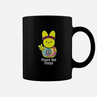 Peace Out Peeps Easter Tie Dye Hippie Bunny Gift Coffee Mug | Crazezy CA