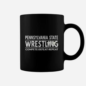 Pennsylvania State Wrestling Compete Defeat Repeat Coffee Mug | Crazezy