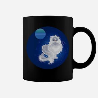Persian Cat At Night With Vintage Moon And Stars Coffee Mug - Monsterry DE