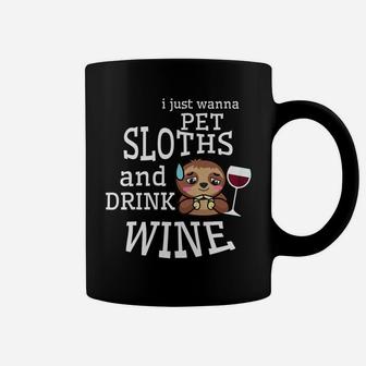 Pet Sloths Drink Wine Lovers Funny Sloth Lovers Gift Coffee Mug - Thegiftio UK