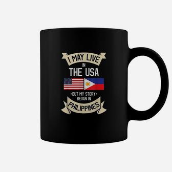Philippines American Flag Usa Filipino Roots Gifts Coffee Mug | Crazezy AU