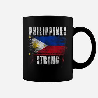 Philippines Strong Distressed Flag - Filipino Pride Coffee Mug | Crazezy