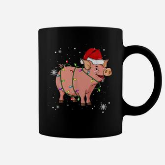 Pig Christmas Funny Santa Hat Christmas Animal Coffee Mug | Crazezy