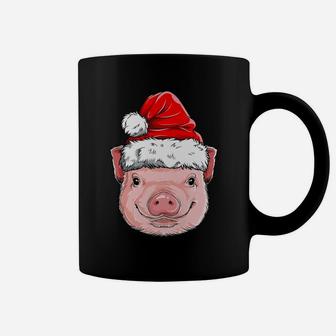 Pig Christmas Santa Hat Xmas Farmer Boys Kids Girls Farm Coffee Mug | Crazezy CA