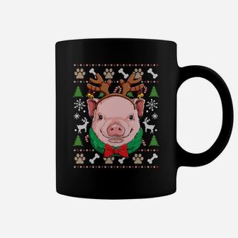 Pig Ugly Christmas Reindeer Antlers Xmas Girls Kids Farm Sweatshirt Coffee Mug | Crazezy