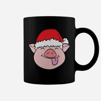 Pig With Santa Hat Funny Pig Lover Christmas Pig Coffee Mug | Crazezy