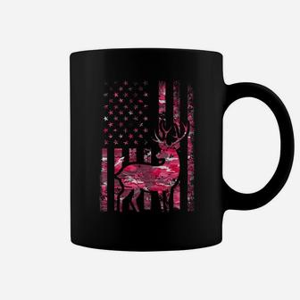 Pink Camo American Flag Camouflage Buck Hunting Shirt Women Coffee Mug | Crazezy UK