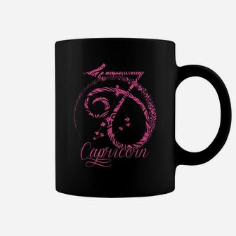Pink Capricorn Zodiac Sign December January Birthday Gift Coffee Mug | Crazezy CA