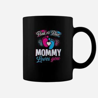 Pink Or Blue Mommy Loves You Gender Reveal Baby Shower Coffee Mug | Crazezy DE