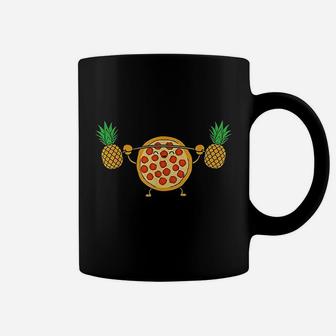 Pizza Lifting Pineapple Funny Food Squat Barbell Coffee Mug | Crazezy