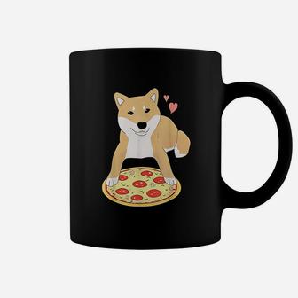 Pizza Shiba Inu Dog Hearts Doggo Meme Coffee Mug | Crazezy