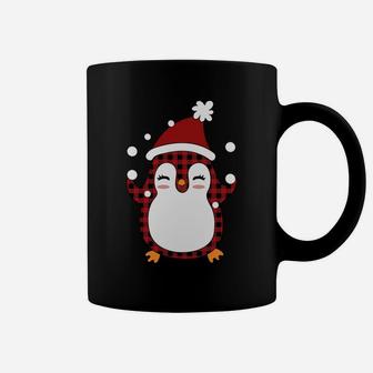 Plaid Penguin Santa Hat - Funny Penguin Christmas Sweatshirt Coffee Mug | Crazezy UK
