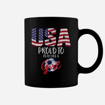 Play Like A Girl Usa Football American Women Team Game Goal Coffee Mug | Crazezy
