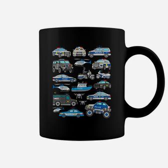Police Car Shirt For Boys Cop Vehicles Toddler Swat Truck Coffee Mug | Crazezy