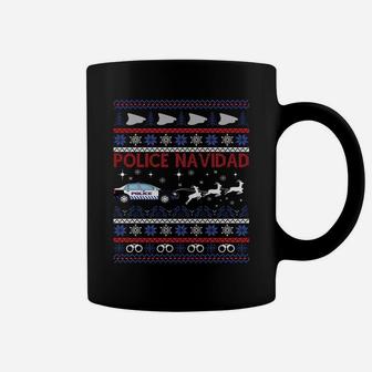 Police Navidad Ugly Christmas Sweater Design Sweatshirt Coffee Mug | Crazezy