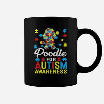 Poodle For Autism Awareness Dog Lover Gift Puzzle Coffee Mug - Monsterry
