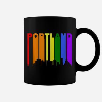Portland Oregon Lgbtq Gay Pride Rainbow Skyline Coffee Mug | Crazezy