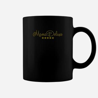 Premium Mama Deluxe Schwarzes Tassen mit Goldschrift & Sternen Design - Seseable