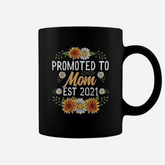 Promoted Mom Est 2021 Sunflower Coffee Mug - Thegiftio