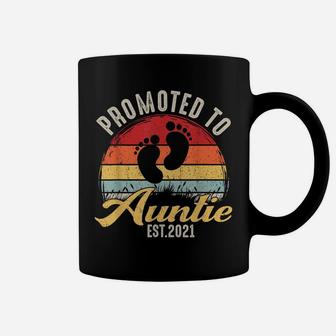 Promoted To Auntie Est2021 New Aunt Retro Gift Baby Coffee Mug | Crazezy