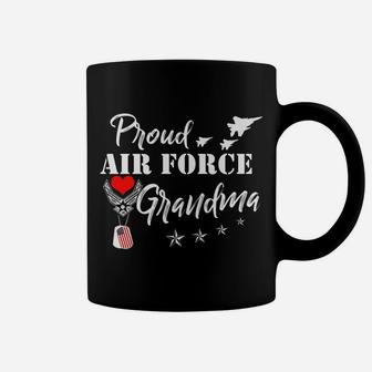 Proud Air Force Grandma Shirt Heart Military Women Men Coffee Mug | Crazezy