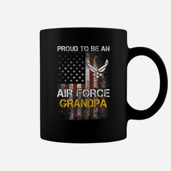 Proud Air Force Grandpa Funny American Flag Coffee Mug | Crazezy