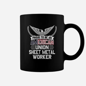Proud American Union Sheet Metal Worker Coffee Mug | Crazezy