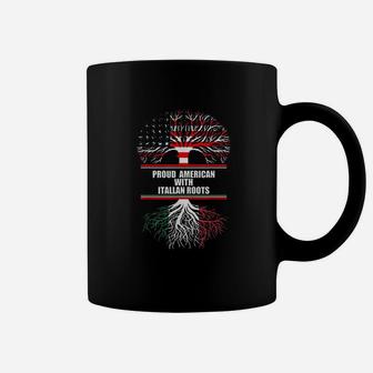 Proud American With Italian Roots Heritage Coffee Mug - Thegiftio UK