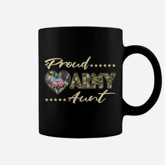 Proud Army Aunt Us Flag Dog Tags Military Auntie Family Gift Coffee Mug | Crazezy