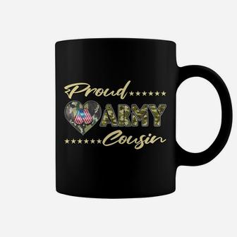 Proud Army Cousin Camo Us Flag Dog Tags Military Family Gift Coffee Mug | Crazezy