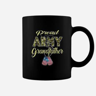 Proud Army Grandfather Us Flag Dog Coffee Mug | Crazezy CA