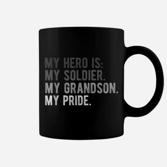 Proud Army Grandpa Grandma Shirt Grandson Soldier Hero Tee Coffee Mug | Crazezy