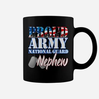 Proud Army National Guard Nephew Dog Tag Flag Shirt Men Coffee Mug | Crazezy