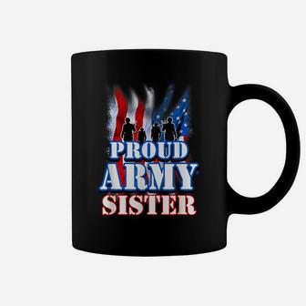 Proud Army Sister Shirt Patriotic Usa Flag Women Coffee Mug | Crazezy AU