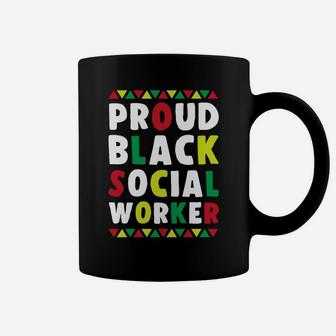 Proud Black Social Worker African American Caseworker Themed Coffee Mug | Crazezy