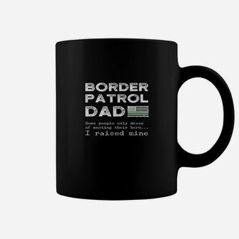 Proud Border Patrol Dad Father Thin Green Line American Flag Coffee Mug | Crazezy