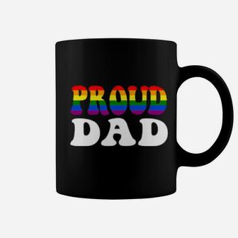 Proud Dad Lgbt Rainbow Gay Pride Coffee Mug - Monsterry