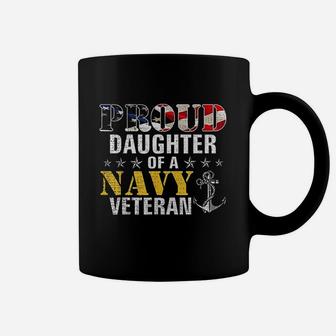 Proud Daughter Of A Navy Veteran American Flag Military Gift Coffee Mug | Crazezy DE