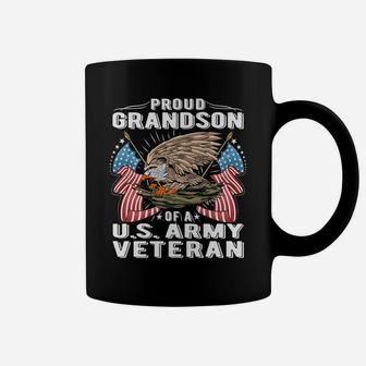 Proud Grandson Of A Us Army Veteran - Military Vet's Family Coffee Mug | Crazezy