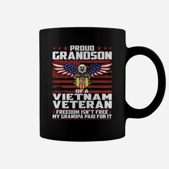 Proud Grandson Of A Vietnam Veteran Ribbon Patriotic Family Coffee Mug | Crazezy