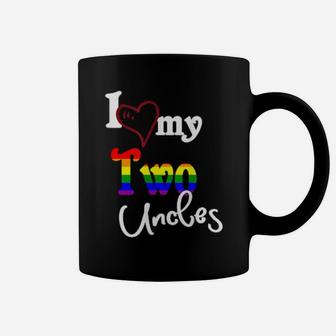 Proud Nephew Or Niece I Love My Two Uncles Gay Pride Flag Coffee Mug - Monsterry UK
